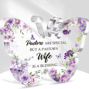 Pastor Wife Appreciation Gift Acrylic Butterfly Plaque Christian Thank You